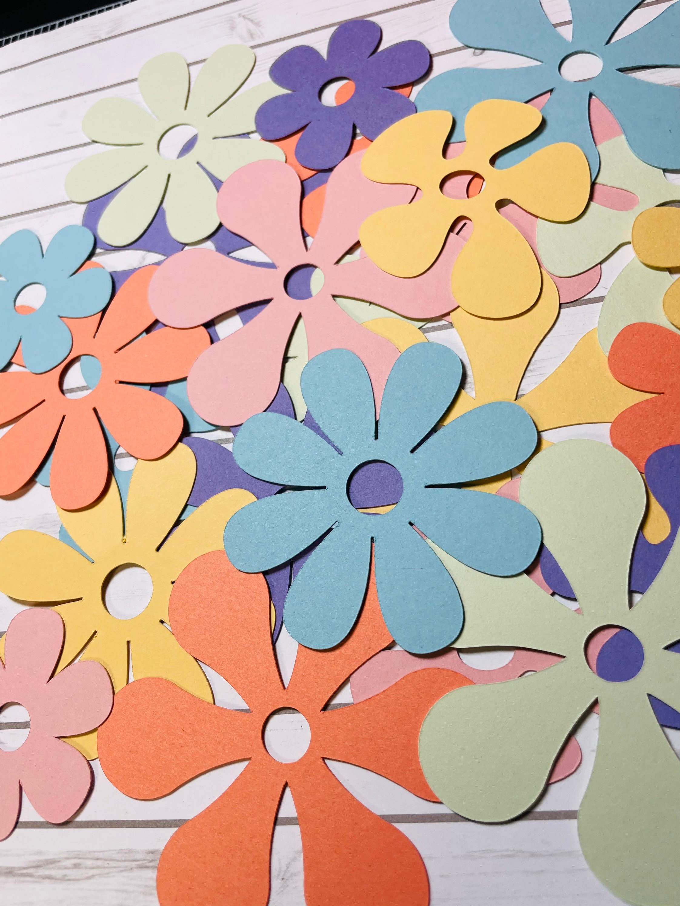 Groovy Flower Die Cuts: Colorful Hippie Style, Set of 24 - Etsy