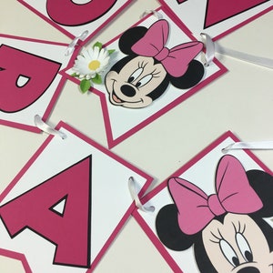 Minnie Mouse Inspired Birthday Banner, Personalized Disney Banner, Custom Birthday Banner, Party Banner, Custom Name Disney Party Banner