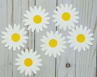 Daisy Die Cuts, Daisy Paper Cut Outs, Sets of 10 or 20  Classroom Decor, Scrapbook Embellishments, Daisy Gift Tag, Craft Supplies,