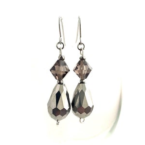 Silver Drop Beads Earrings