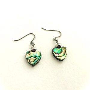 Abalone Shell Hearts Earrings