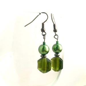 Olive Green Antique Style Earrings