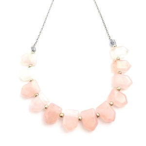 Rose Quartz Stone Arrows Necklace