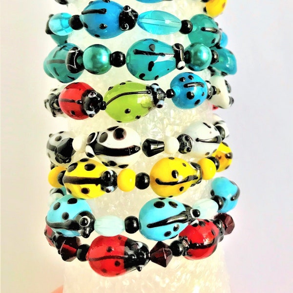 Ladybug Beaded Bracelets for Girls