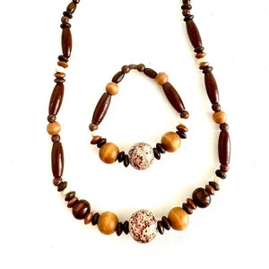 Unique Wood Beads Jewelry Set