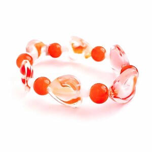 Orange & White Hearts Bracelet for Girls
