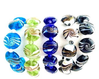 Bransoletki z koralików szklanych Swirl Waves Lampwork