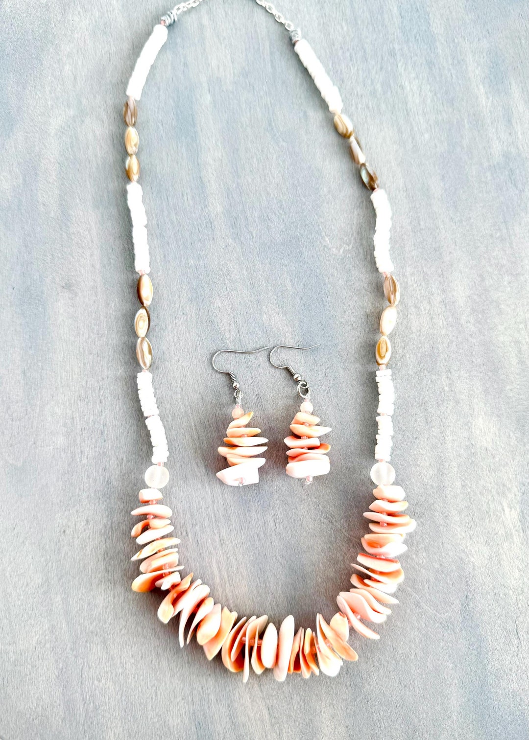 Coral Shells Tropical Jewelry Set - Etsy