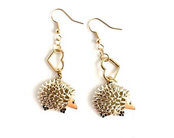 Cute Hedgehog Charm Earrings