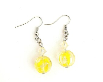 Yellow Melon Drop Earrings