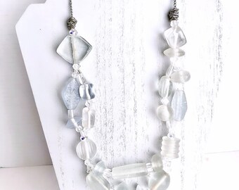 Crystal Chunk Glass Beaded Jewelry Set