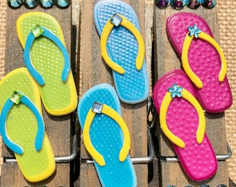 Set of 3 Multi-purpose FLIP FLOPS Magnetic clips with Swarovski crystals. FREE gift wrapping included!