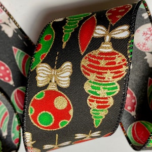 5 yards 2 1/2 inch wide High Quality Christmas Ornaments with a Wired Edge Ribbon Length is continuous and Seamless!