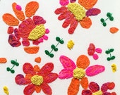 Hello Flower - original textile embroidery artwork