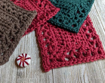 Crochet Square Coaster Pattern: Elegant Edged Cup Doily (PDF Download