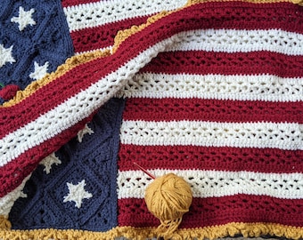 Boho Mini American Flag Pattern, Instant Pdf Crochet Pattern Download 2026, 2.0 update