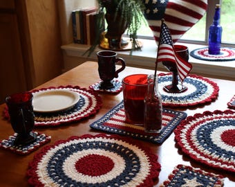 American Flag Crochet Pattern Bundle Five 5 Instant Pdf Patriotic Americana Designs