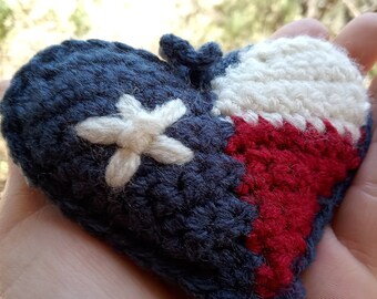 Texas Heart Plushie, Crochet Texas Flag **PATTERN** for Tiny Texas Heart ***Pdf PATTERN ONLY***