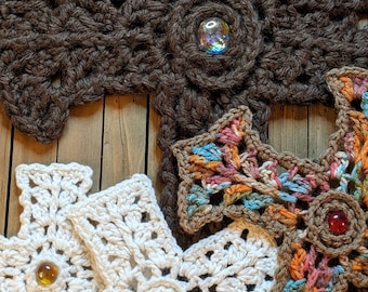 Crochet Jeweled Cross Pattern: Dragons Tear, Easter Decor (PDF Download)
