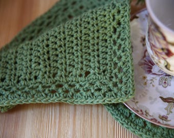 Elegant Edged Crochet Washcloth Pattern: Square Dishcloth Doily (PDF Download)