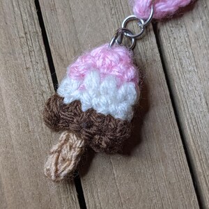 Crochet Popsicle Charm Instant Pdf Pattern Download, Tiny Crochet Neapolitan Ice Cream Bar Crochet Pattern
