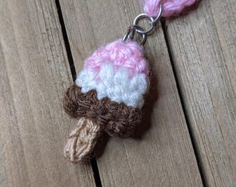 Crochet Popsicle Charm Pattern: Neapolitan Ice Cream Bar (PDF Download)