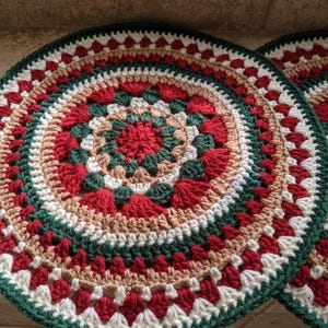 Lotus Mandala Crochet Pattern: Seasonal Doily, Stool Cover (PDF Pattern)