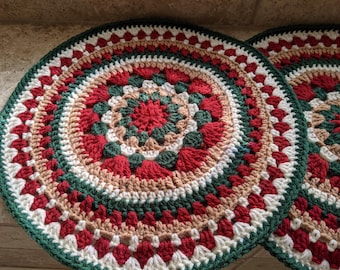 Lotus Mandala Crochet Pattern: Seasonal Doily, Stool Cover (PDF Pattern)
