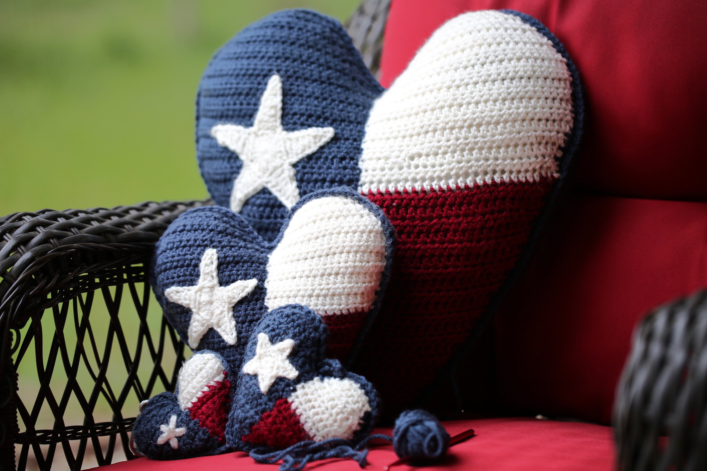 40 Valentine Crochet Patterns to Make for Gifts, Decor, and Cozy Seasonal Touches 16 Texas Flag Heart Pillow Crochet Pattern: Boho Granny Throw