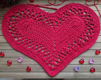 Crochet Valentine's Heart Doily Pattern: Lacy Layers (Instant PDF Download)