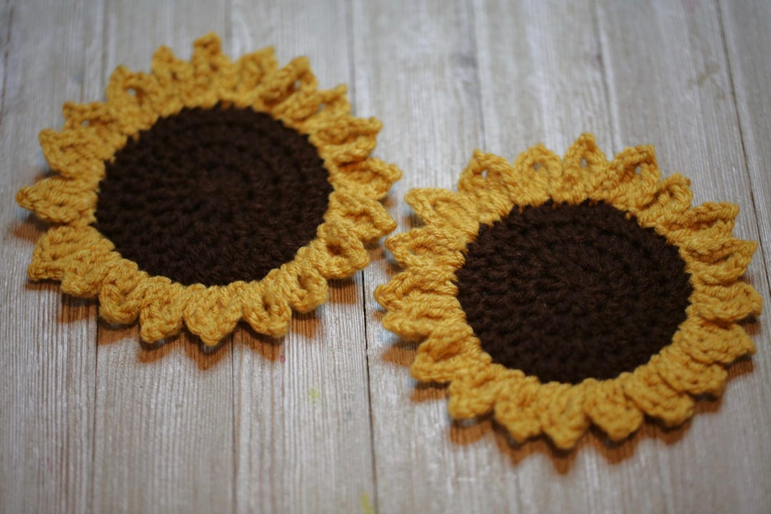 Crochet Sunflower Coaster Pattern: Beginner Friendly (PDF Pattern) - Etsy