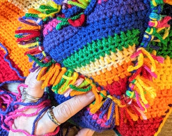 Rainbow Heart Tiny Keychain Plush Crochet Pattern (Instant PDF Digital Download)