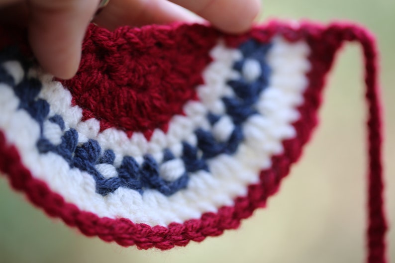 Tiny Americana Bunting Crochet US Flag Bunting Crochet PATTERN Listing for American Flag Bunting Crochet Pdf Pattern pattern only image 2