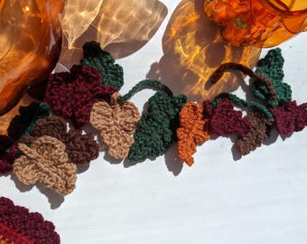 Crochet Leaf Pattern: Autumn Garland, Bunting Decor (PDF Pattern)