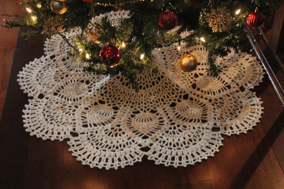 Crochet tree skirt etsy cheap