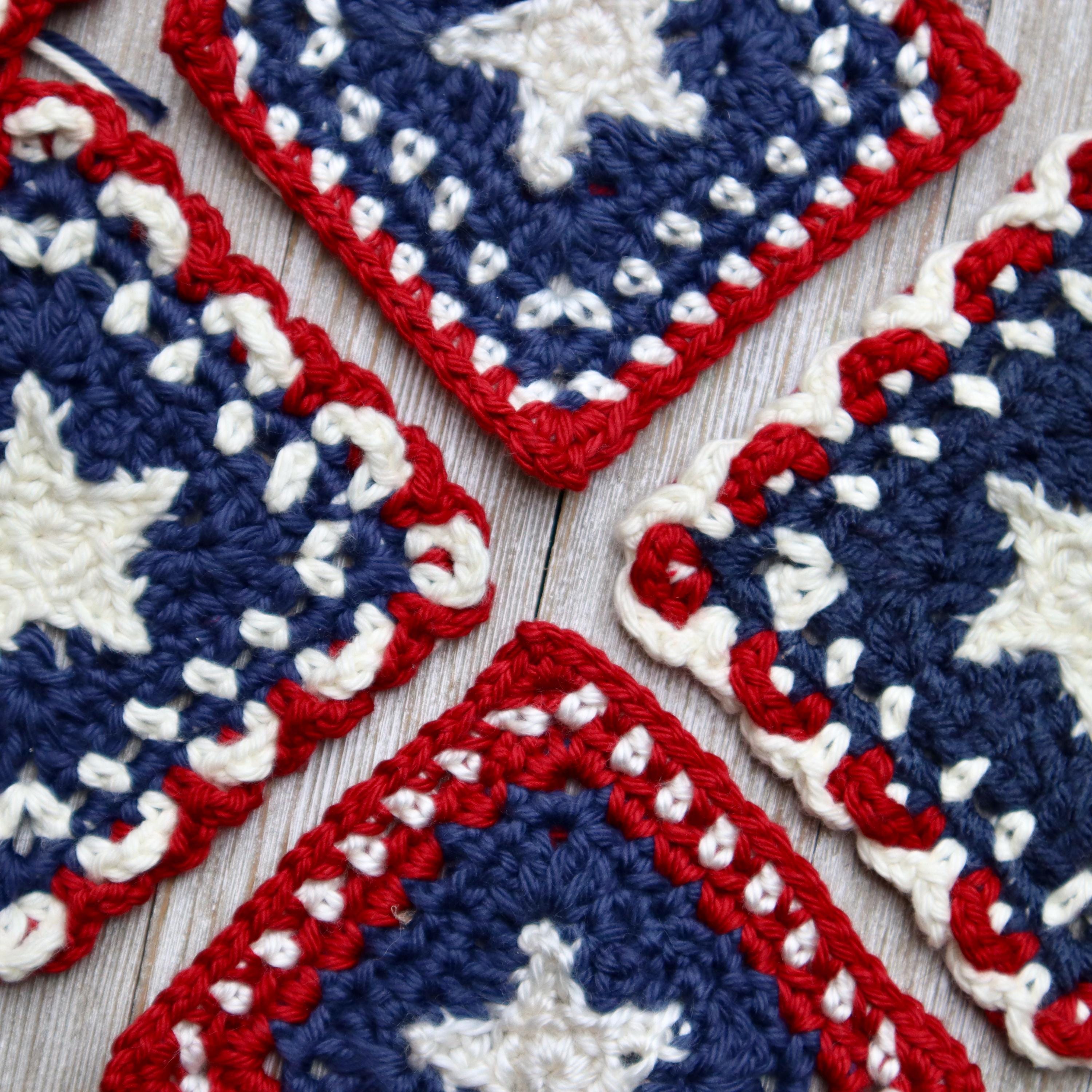 39 Red, White, and Blue Crochet Patterns for Festive Celebrations 2 Crochet Star Coaster Pattern: 3 Festive Americana Designs
