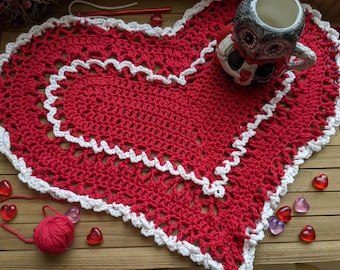Crochet Valentine's Heart Doily Pattern: Lacy Layers (Instant PDF Download)