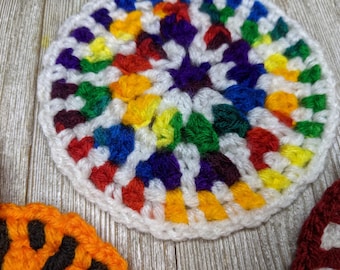 Crochet Coaster Pattern Set: Mandala, Peppermint, Blanket Stitch (PDF Download)