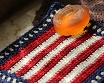 Americana Dishcloth & Spring Washcloth Pattern, Crochet Washcloth Pattern, Versatile Instant PDF Pattern Download