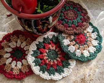 Mandala Cup Cozy Crochet Coaster Pattern: Holiday Coasters (PDF Pattern)