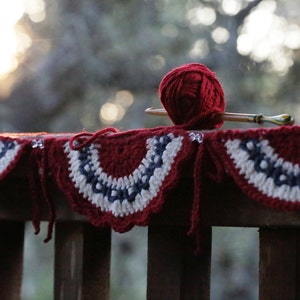 Tiny Americana Bunting Crochet US Flag Bunting Crochet PATTERN Listing for American Flag Bunting Crochet Pdf Pattern pattern only image 5