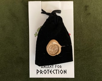 Grant Protection Amulet with Lapis Lazuli, Snake, Agate, Mugwort, Lavender bag Talisman Charm of Safety