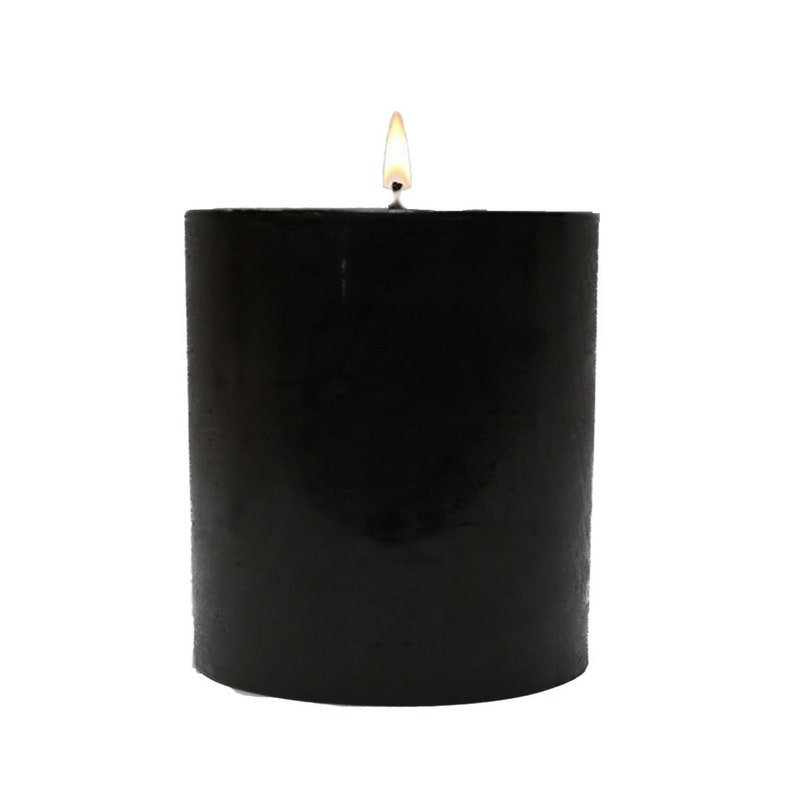 Black Pillar Candles Etsy