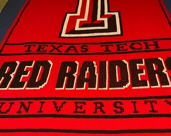Texas Tech Afghan Not in Stock Made to order after purchase