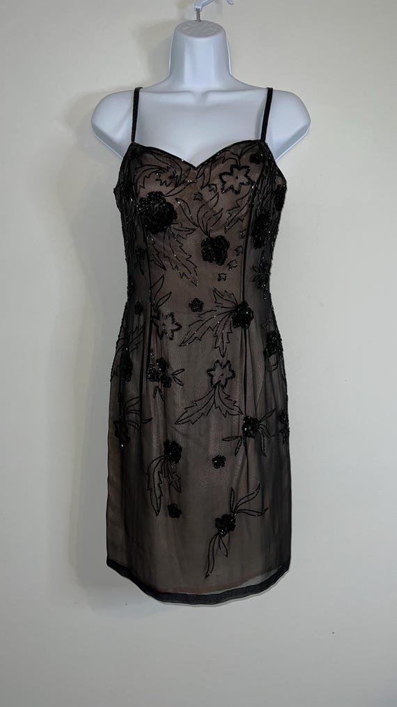 Women's Vintage Black Silk Beaded Gown Dress Size 4 - Etsy
