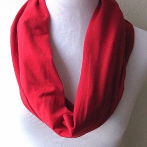 Red Scarf, Red Infinity Scarf. Red Solid Scarf.Red Loop Scarf. Scarf.loop Scarf.Circle Scarf. Infinity Scarf.7.5" x 72"