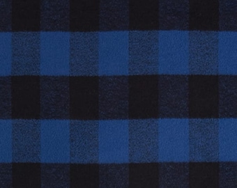 Blue Plaid Buffalo Check Flannel Scarf. Colors: Blue and Black.Choose Your Style- Infinity or Oblong