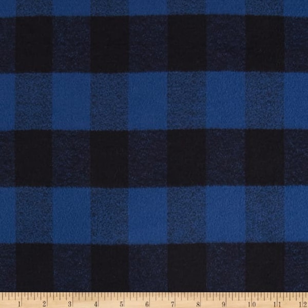 Blue Plaid Buffalo Check Flannel Scarf. Colors: Blue and Black.Choose Your Style- Infinity or Oblong