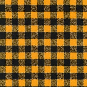 Yellow Plaid Buffalo Check Flannel Scarf. Colors: Black & Yellow.Choose Your Style- Infinity or Oblong