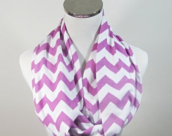 Lavender Chevron Infinity Scarves.Infinity Scarf.Chevron Scarf.Zigzag Scarf. loop Scarf.Circle Scarf. Infinity Scarf.